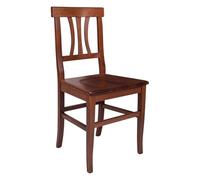 Dmora - Chaise de salon ou de cuisine, style country, bois de hêtre massif, 44x44.5h89 cm, couleur noyer