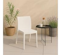 Dmora - Chaise d'extérieur Fiano, Chaise Outdoor Peu encombrante, Empilable, Parfaite pour Jardins et terrasses, Made in Italy, 42x48 h81 cm, Blanc