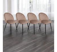 Dmora - Chaise Stinson, Fauteuil recouvert de Velours, Chaise de Salle à Manger rembourrée, Siège de réunion, 51x54h82 cm, Gris
