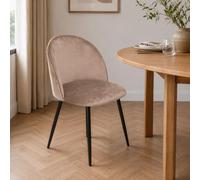 Dmora - Chaise Stinson, Fauteuil recouvert de velours, Chaise de salle à manger rembourrée, Siège de réunion, 51x54h82 cm, Gris