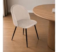 Dmora - Chaise Stinson, Fauteuil recouvert de Velours, Chaise de Salle à Manger rembourrée, Siège de réunion, 51x54h82 cm, Gris Clair