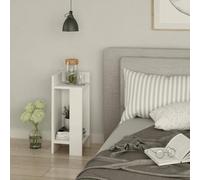 Dmora - Chevet Celestia, Commode Basse, Table de Nuit, Étagère de Chevet, 25x27h60 cm, Blanc