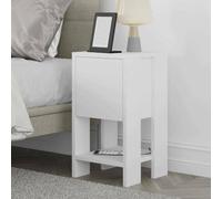 Dmora - Chevet Draco, Commode Basse, Table de Nuit, Étagère de Chevet, 30x30h55 cm, Blanc