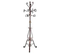 Dmora - Cintre pratique en métal pour l'entrée, Porte-manteau classique, Made In Italy, Petit homme avec porte-parapluie, Dead Man, 50x50h190 cm, Couleur cuivre