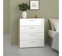 Dmora - Commode Nina, Commode Polyvalente, Commode de Chambre, Meuble avec Tiroirs, 70x40 h82 cm, Chêne et Blanc