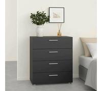 Dmora - Commode Nina, Commode Polyvalente, Commode de Chambre, Meuble avec Tiroirs, 70x40 h82 cm, Noir