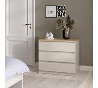 Dmora - Commode Orani, chiffonnier Multifonction avec 3 tiroirs, Commode élégante pour Chambre à Coucher, 77x50 h70 cm, Beige
