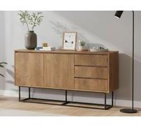Dmora Console Alsafi, Table Multi-usages, Meuble d'appui, Bureau de Couloir, 140 x 36 x 72 cm, Noyer et Noir