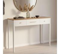 Dmora - Console Demo, Table Polyvalente, Armoire de Rangement, Bureau du Couloir, 107x37 h80 cm, Blanc et Marron