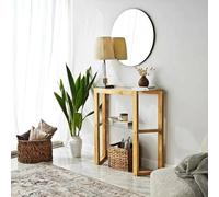 Dmora Console Euphoria, Table Multi-usages, Armoire de Rangement, Bureau de Couloir, 85 x 31 h 85 cm, Chêne