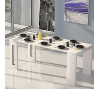 Dmora - Console extensible Glicine, Table à manger extensible, Console polyvalente avec rallonges, 100% Made in Italy, 186x80h76 cm, Blanc
