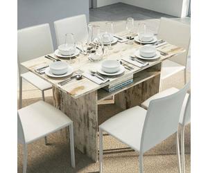 Dmora - Console extensible lavande, Table à manger avec ouverture de livre, Console polyvalente extensible, 100% Made in Italy, 120x70h75 cm, Vintage