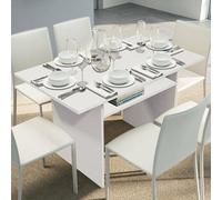 Dmora - Console extensible lavande, Table à manger avec ouverture pliante, Console polyvalente extensible, 100% Made in Italy, 120x70h75 cm, Blanc