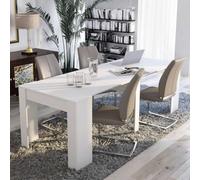 Dmora - Console Extensible Maclodio, Transformable en Table à Manger, Gain de Place et Extensible jusqu'à 237 cm, 90-237x76,6x90 cm, Blanc