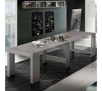 Dmora - Console Extensible Martino, Console Extensible jusqu'à 12 Places, Table avec Supports d'extension, 100% Made in Italy, 51/300x90h77 cm, Marbre Gris