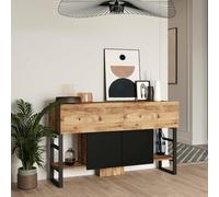 Dmora - Console Helene, Table Polyvalente, Armoire de Rangement, Bureau du Couloir, 139x43 h84 cm, Chêne