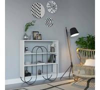 Dmora - Console Malia, Table Polyvalente, Armoire de Rangement, Bureau du Couloir, 96x26 h99 cm, Blanc