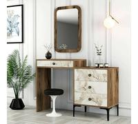 Dmora - Console Nova, Table Polyvalente, Armoire de Rangement, Bureau du Couloir, 124x40 h85 cm, Noyer et Blanc
