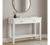 Dmora - Console Pine, Table Polyvalente, Armoire de Rangement, Bureau du Couloir, 110x40 h82 cm, Blanc