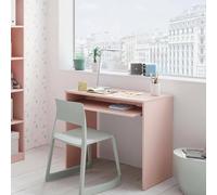 Dmora - Dayton Desk, Bureau avec étagère, Table d'étude pour PC pour bureau ou chambre, Table d'étude, 90x54h79 cm, Rose