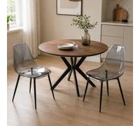 Dmora - Ensemble de 2 chaises Agate, Fauteuil Pet, Chaise de Salle à Manger Ergonomique, Siège de réunion, 53x46h81 cm, Fumée