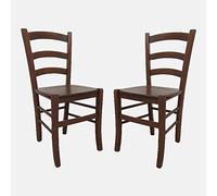 Dmora - Ensemble de 2 chaises Classiques en Bois, pour Salle à Manger, Cuisine ou Salon, Made in Italy, cm 44x45h87, Assise h cm 47, Couleur Noyer
