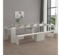 Dmora - Ensemble Table et chaises Crispin, Composition Polyvalente, Ensemble avec Console et 1 Banc Extensible, 100% Made in Italy, 66x25h45 cm, Blanc