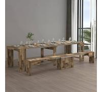 Dmora - Ensemble Table et chaises Crispin, Composition Polyvalente, Ensemble avec Console et 1 Banc Extensible, 100% Made in Italy, 66x25h45 cm, Érable