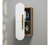 Dmora - Étagère Aquilae, étagère, étagère Murale, étagère Polyvalente, 35x22h60 cm, Noyer et Blanc