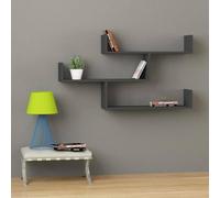 Dmora - Étagère Azura, étagère, étagère Murale, étagère Polyvalente, 122x22h67 cm, Anthracite