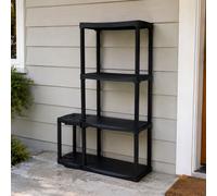 Dmora Étagère d'angle réversible avec rack de polypropylène, étagère pour intérieur ou extérieur, 100% Made in Italy, 90x30h133 cm de couleur anthracite