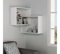 Dmora - Étagère murale Alniyat, Étagère, Tablette murale, Rayonnage polyvalent, 68x60h68 cm, Blanc