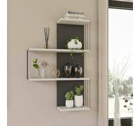 Dmora - Étagère Murale Hadar, Étagère, Tablette Murale, Rayonnage Polyvalent, 64x19h96 cm, Blanc et Anthracite