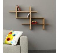 Dmora - Étagère Murale Hippolyta, Étagère, Tablette Murale, Rayonnage Polyvalent, 150x22 h82 cm, Chêne