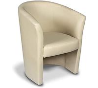 Dmora - Fauteuil Abrera, Fauteuil de salon, Siège rembourré, Chaise avec accoudoirs en simili cuir, 64x63h76 cm, Gris