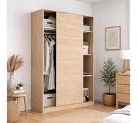Dmora - Garde-Robe 2 Portes Denali, Cintre pour Chambre à Coucher, Armoire à Portes coulissantes, 120x50h204 cm, Chêne