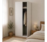 Dmora - Garde-Robe 2 Portes Isere, Meubles de Chambre, Penderie de Plain-Pied, Placard à vêtements, 79x51 h203 cm, Blanc Mat