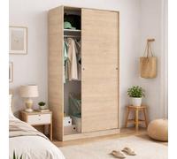 Dmora - Garde-Robe 2 Portes Kilimangiaro, Cintre pour Chambre à Coucher, Armoire Polyvalente, 100x50h204 cm, Chêne