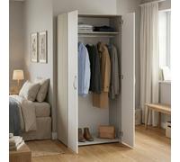 Dmora - Garde-Robe 2 Portes Loire, Meubles de Chambre, Penderie de Plain-Pied, Placard à vêtements, 79x52 h166 cm, Chêne Clair et Blanc Mat