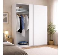 Dmora - Garde-Robe 2 Portes Nuptse, Cintre pour Chambre à Coucher, Armoire Polyvalente, 150x65h204 cm, Blanc