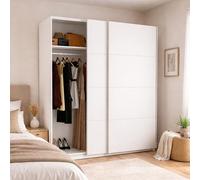 Dmora - Garde-Robe 2 Portes Saltoro, Cintre pour Chambre à Coucher, Armoire Polyvalente, 180x65h204 cm, Blanc