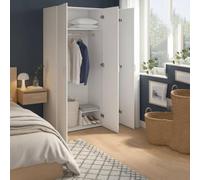 DMORA - Garde-Robe 3 Portes Danielle, Meubles de Chambre, Penderie de Plain-Pied, Placard ? v?Tements, 115x49 h175 cm, Blanc