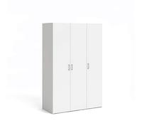 Dmora - Garde-robe 3 portes Danielle, Meubles de chambre, Penderie de plain-pied, Placard ? v?tements, 115x49 h175 cm, Blanc