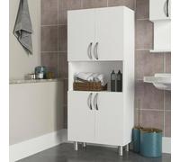 Dmora Grande Armoire Multifonction Celaeno, Armoire multifonctionnelle, Meuble à Chaussures, Armoire à Chaussures, 60 x 30 x 140 cm, Blanc
