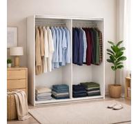Dmora - Grande Armoire Polyvalente Janelle, Meubles Multifonctionnels, Casier à Chaussures, Support à Chaussures pour Armoire, 179x62 h220 cm, Blanc