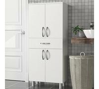 Dmora - Grande Armoire Polyvalente Seturnes, Meubles multifonctionnels, Casier à Chaussures, Support à Chaussures pour Armoire, 59x32 h140 cm, Blanc