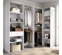 Dmora - Grande Garde-Robe Arera, Meubles de Chambre, Penderie de Plain-Pied, Placard à vêtements, 248x79 h187 cm, Blanc