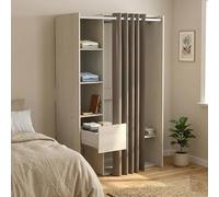 Dmora - Grande Garde-Robe Arnon, Meubles de Chambre, Penderie de Plain-Pied, Placard à vêtements, 119x50 h183 cm, Chêne Clair
