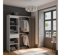 Dmora - Grande Garde-Robe Doubs, Meubles de Chambre, Penderie de Plain-Pied, Placard à vêtements, 167x50 h192 cm, Blanc Mat