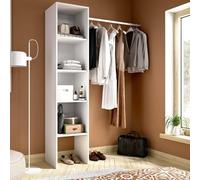 Dmora - Grande Garde-Robe Presanella, Structure pour Dressing, Cintre Ouvert, 138x40h186 cm, Blanc